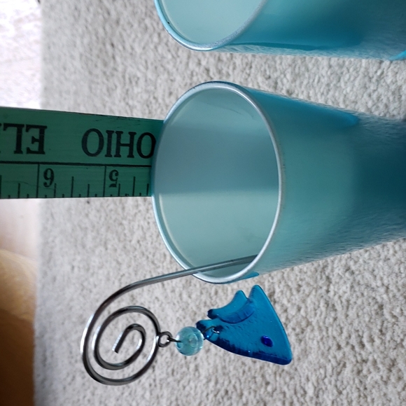 Blue Glass Tealight Holders with Glass Fish - Picture 8 of 10